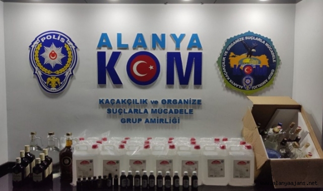 Alanya'da polisten sahte içki operasyonu