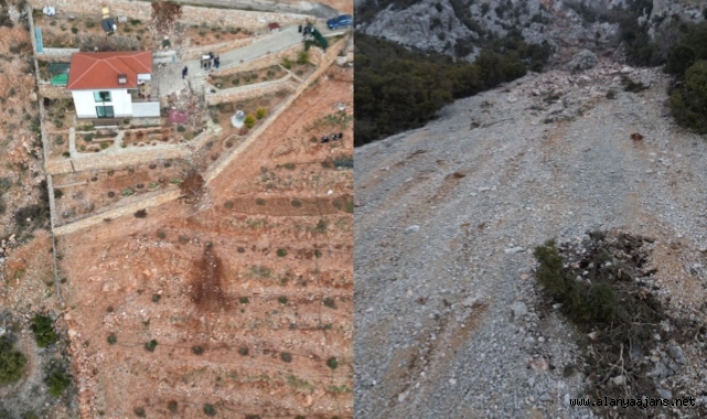 Alanya’da kaya düşen iki evde maddi hasar oluştu